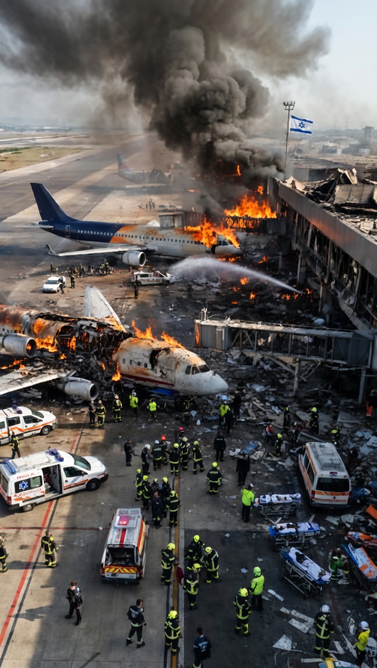 Missile strike flashes over Tel Aviv skyline