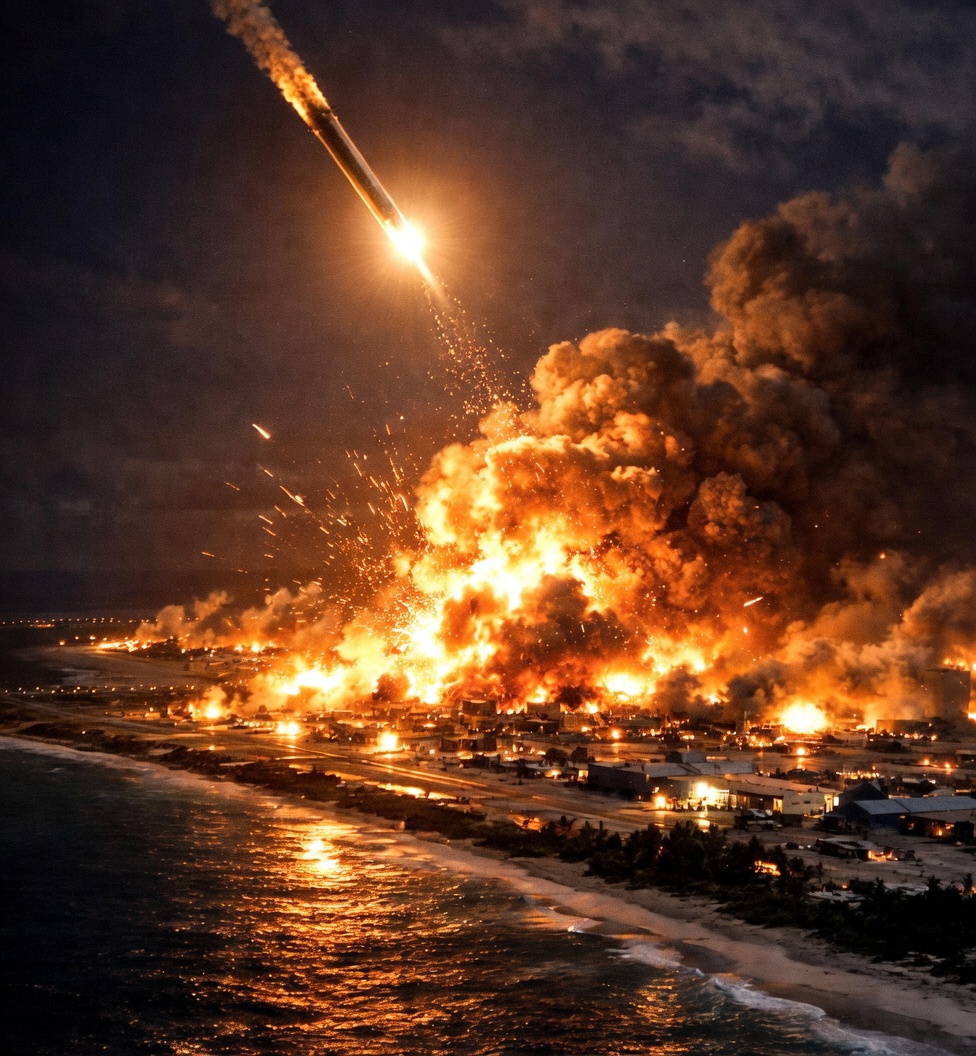 Lightning strikes before multiple attacks scene