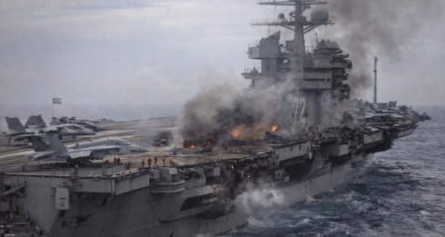 USA Abraham Lincoln Naval Giant Under Attack, at least 3 soldiers…