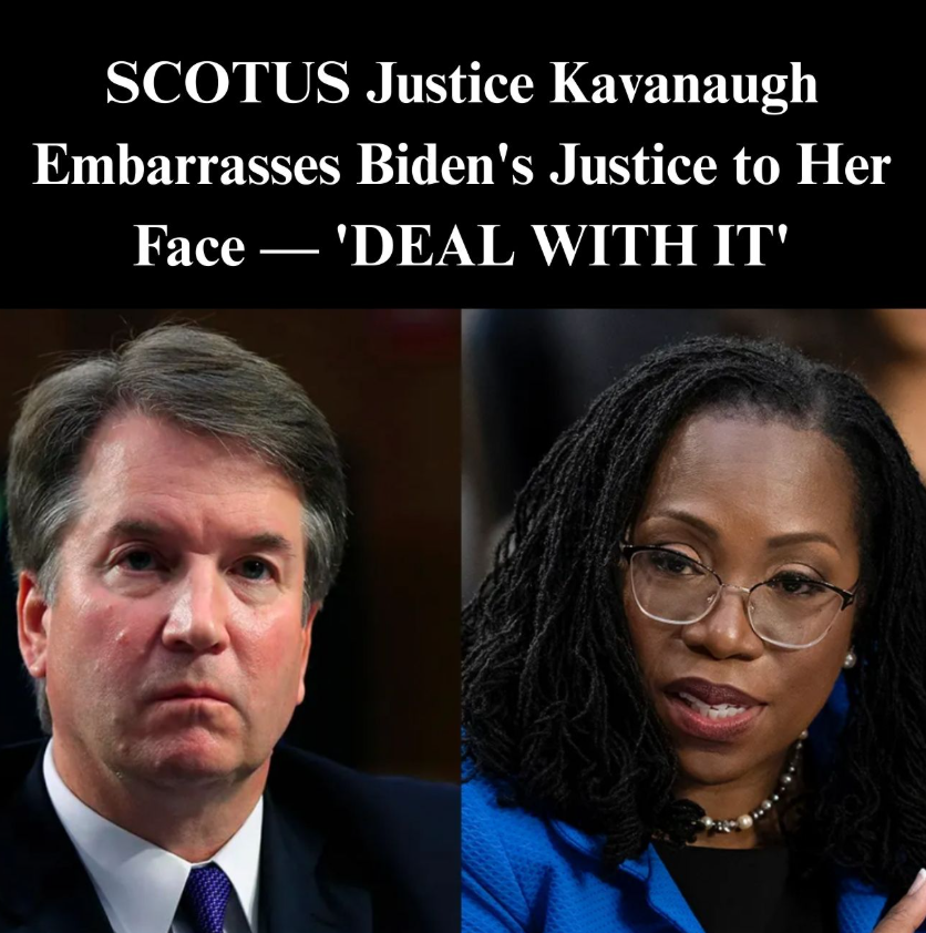 Justices Ketanji Brown Jackson and Brett Kavanaugh discussing the Supreme Court shadow docket debate at a courthouse event