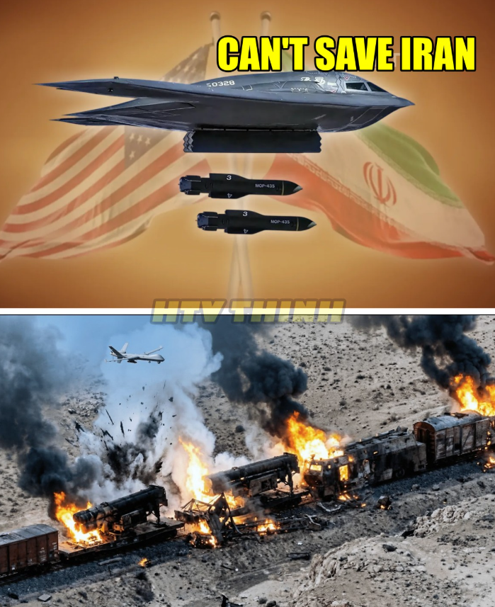 Image ALT Text: Explosion destroys Iran missile train strike